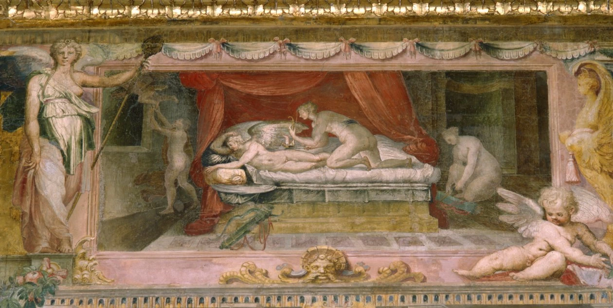 Perin del Vaga - Fregio sul soffitto della stanza di Cupido e Psiche, Castel Sant'Angelo, Roma